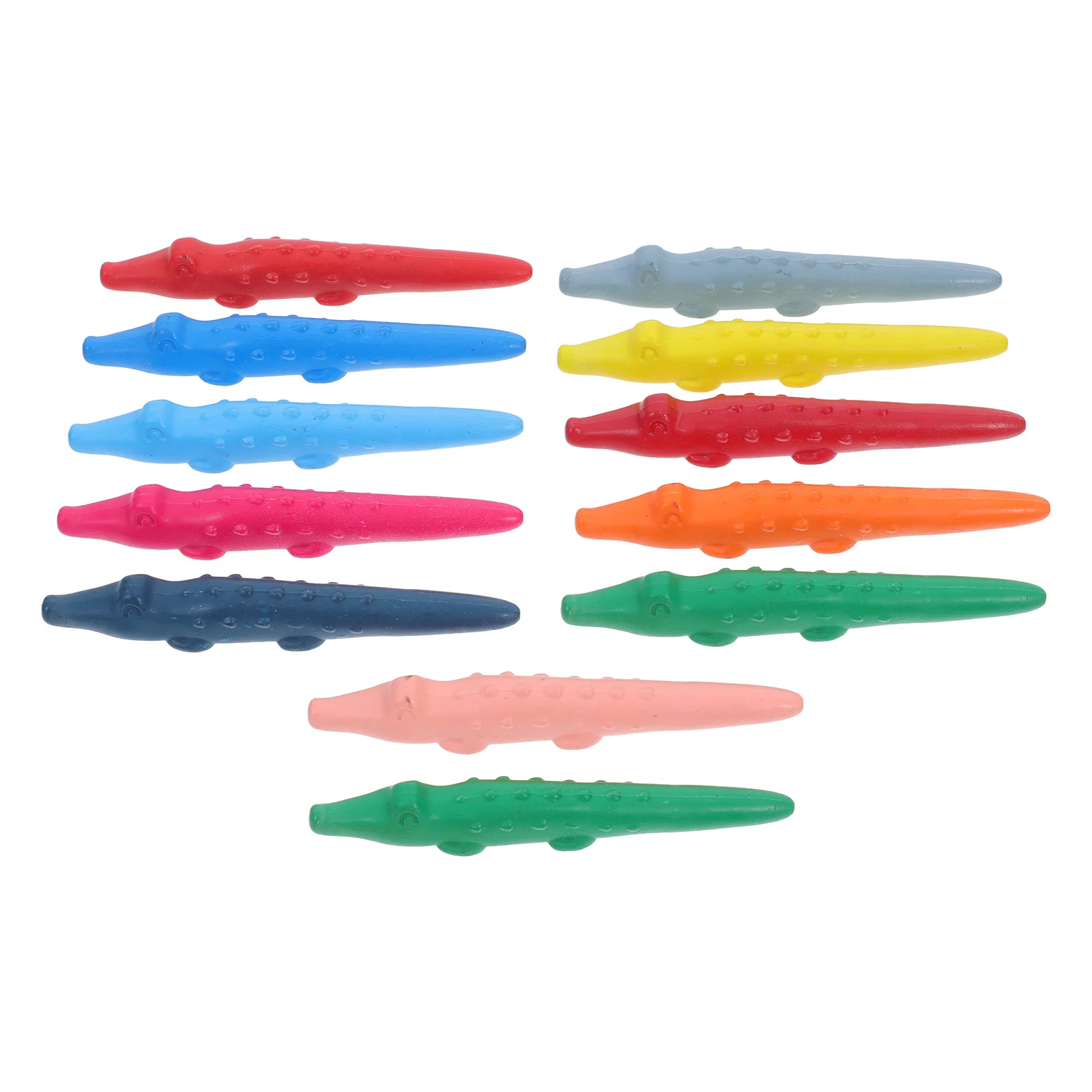

12Pcs Washable Crayons Multi-Color Cute Crocodile Shape Safe Non-Toxic Easy Grip Kids Drawing Crayons for Creative Art
