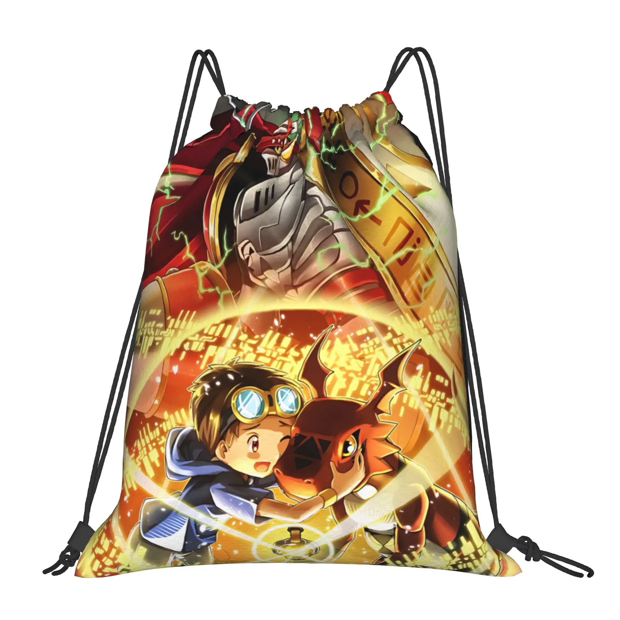 gym Pouch Digital Monster  Drawstring Bags Men Women Storage Backpack Teenager Travel Bag Multi-function Pocket