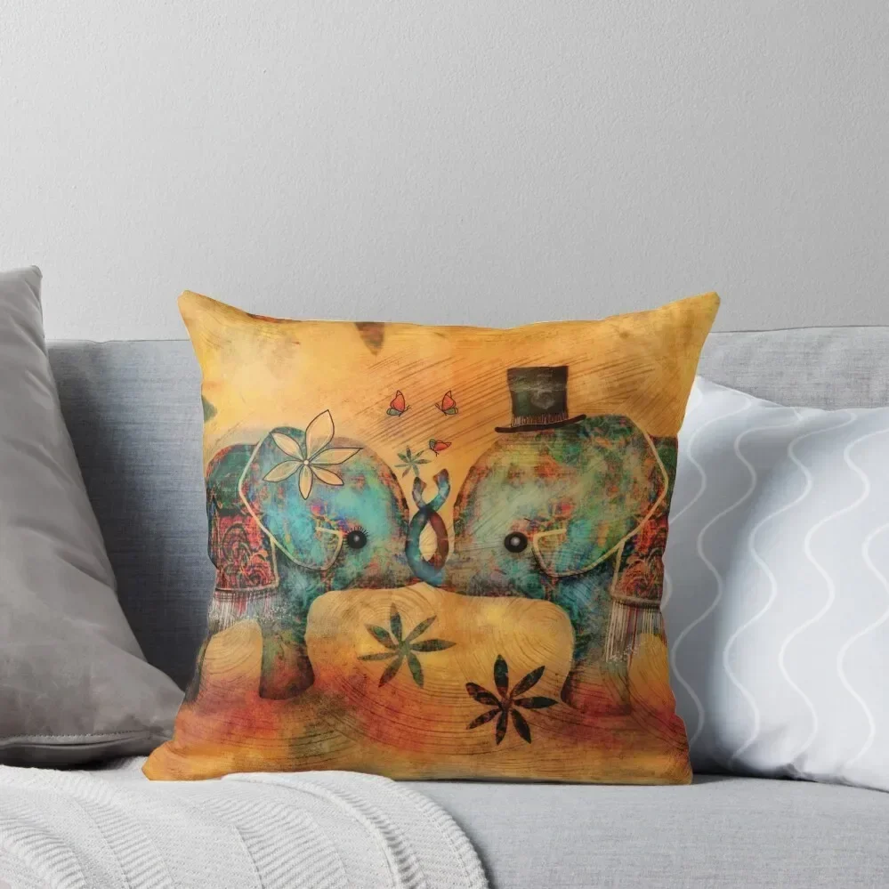 

Vintage Elephants Throw Pillow luxury decor Ornamental Pillow pillow