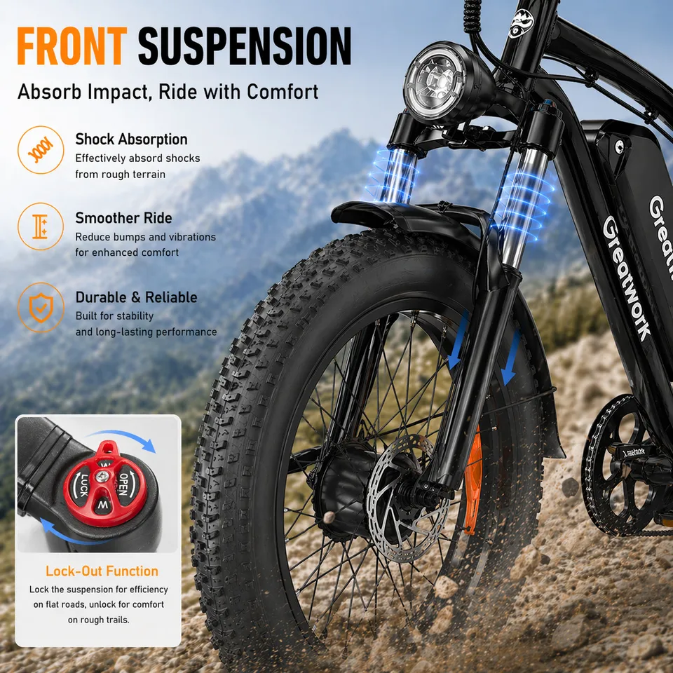 DUAL MOTOR 5000W Electric Bike for Adults 26" Fat Tire 45MPH Off-Road E-bike image 11