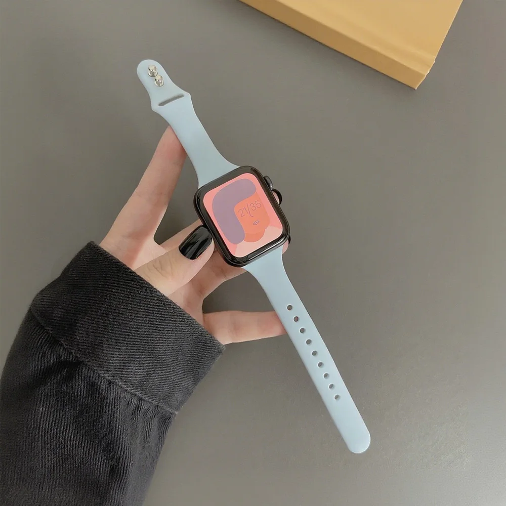 Apple Watch用スポーツスリムシリコンストラップ 10バンド 42mm-46mm 44mm 41mm 40mm 38mm 45mm ブレスレット シリーズ8 SE 4 9 7 6 5 ウルトラ2 49mm対応