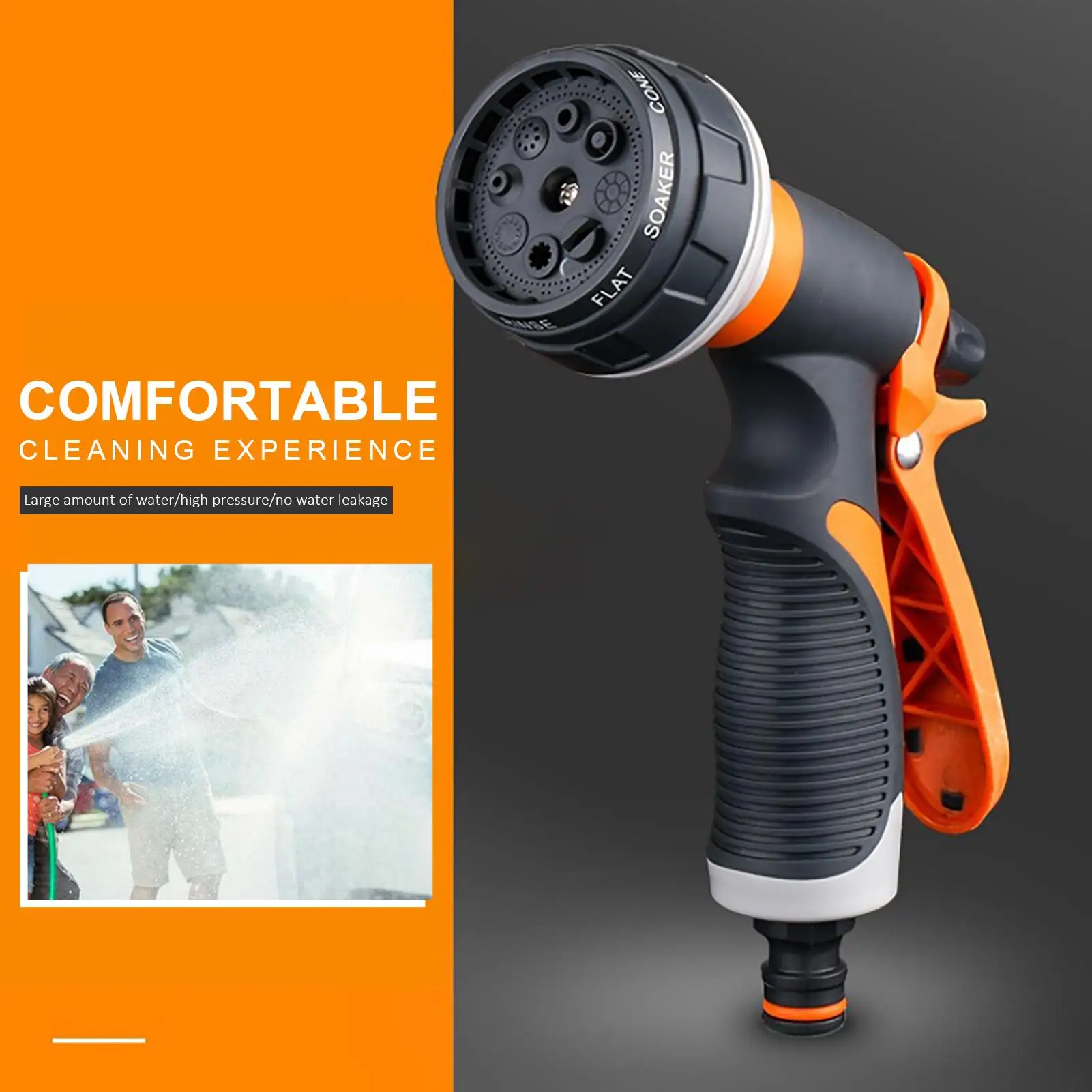 Multifunctional Garden Hose Spray Nozzle 8 Patterns Watering Sprayer High Pressure Car Washing Pet Showering Handheld Nozzles