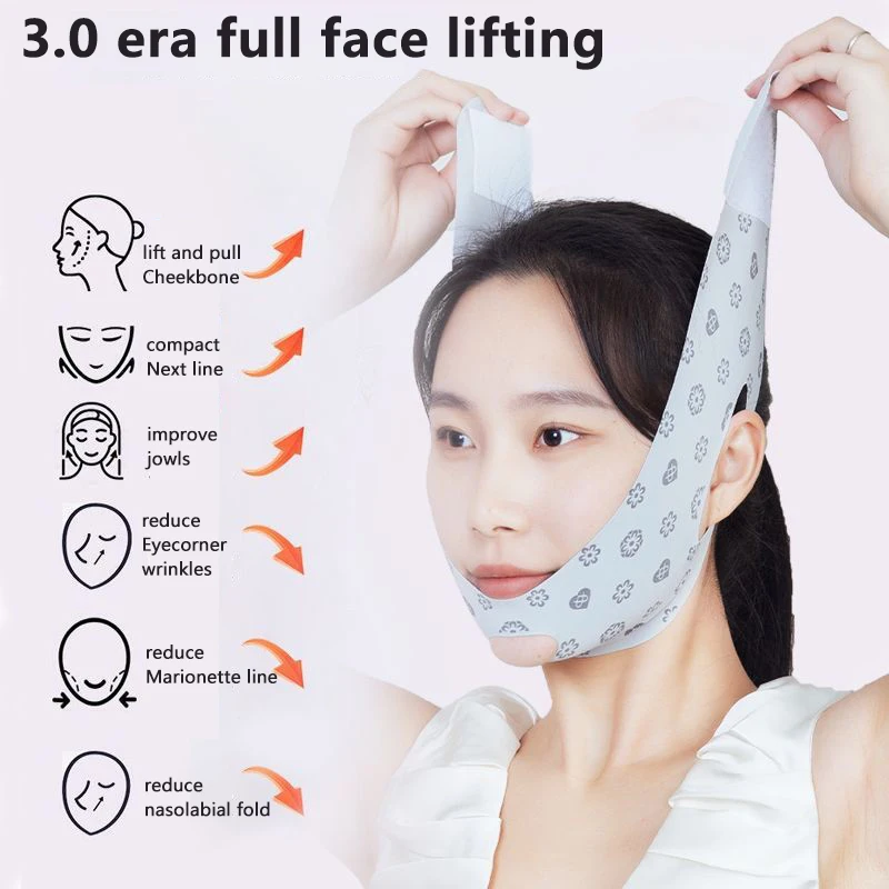 Kin Wang Afslankbandage V Shaper V Line Lifting Masker Gezicht Lifting Anti Rimpel Band Band Slaapmasker Schoonheid Gezondheid