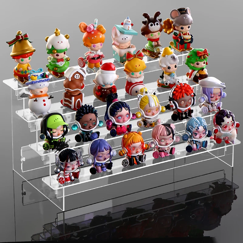 1-5 Tier Clear Acrylic Display Stand for Funko Figures Perfume Organizer Collections Doll Cosmetic Storage Holder Cupcake Stand