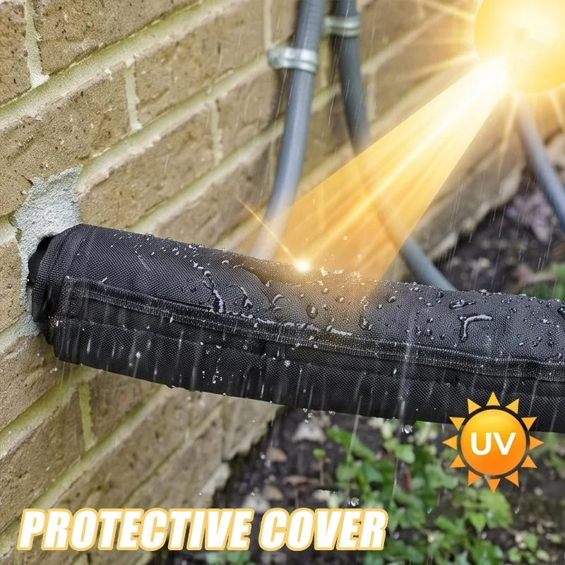 Air Conditioner Pipe Insulation Cover Waterproof UV Resistant 600D Oxford Heat Shield Sleeve for Outdoor AC Line Set Protector