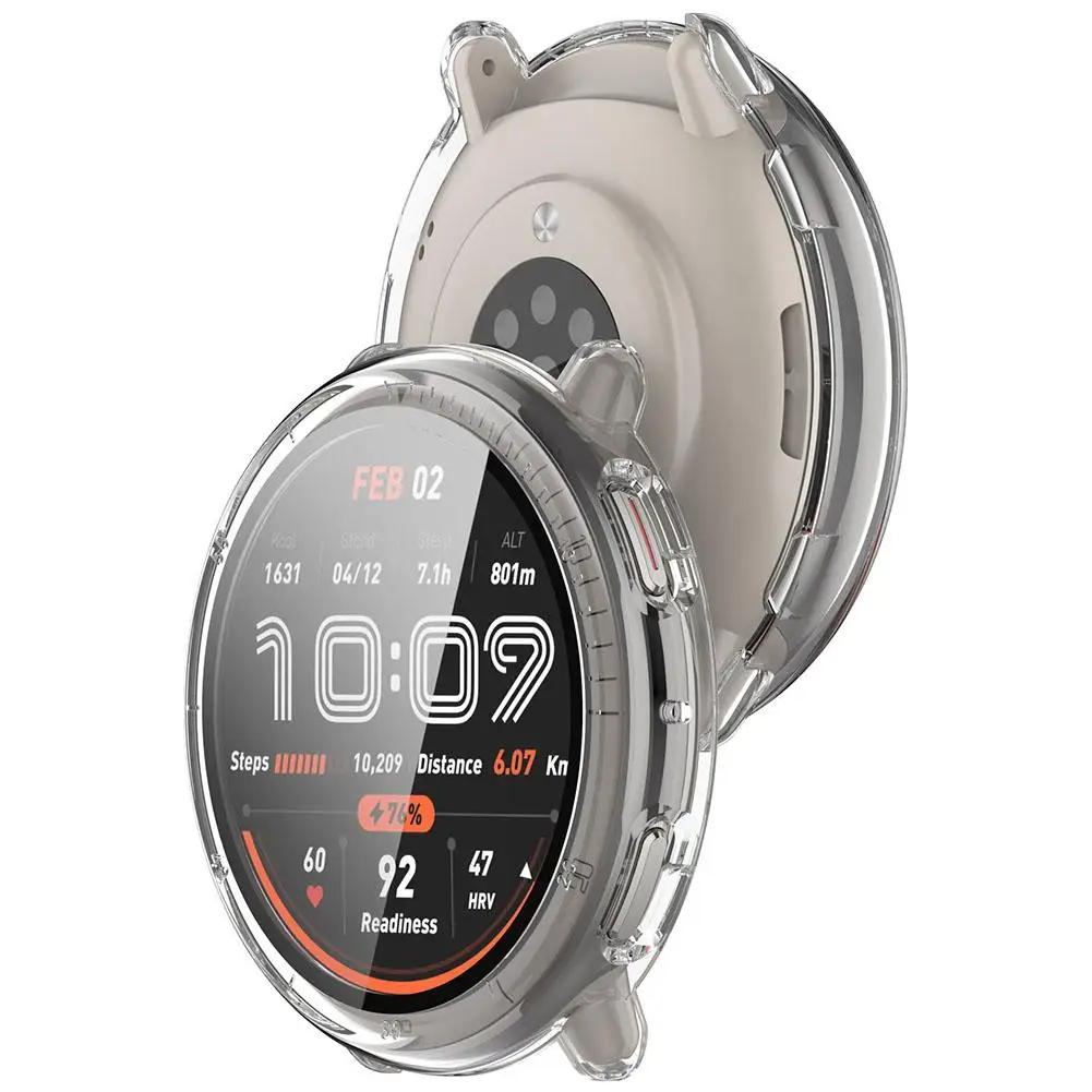 Voor Amazfit Active2 Beschermhoes Ingebouwde 9H Gehard Glas Film Hard PC Shell Cover Voor Huami Yuewo A2437 Eenvoudig te installeren