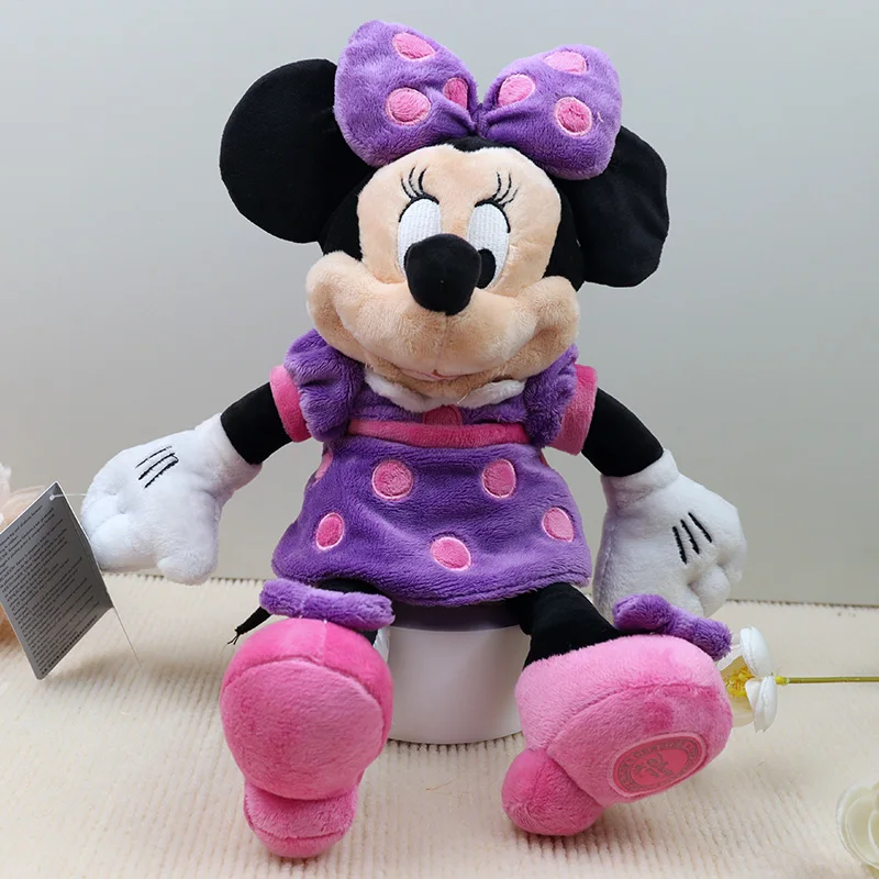 Cute Cartoon Minnie Mouse Plushie Toys Purple Minnie Stuffed Animal High Quality Soft Anime Doll Kawaii Room Decor Gift For Girl