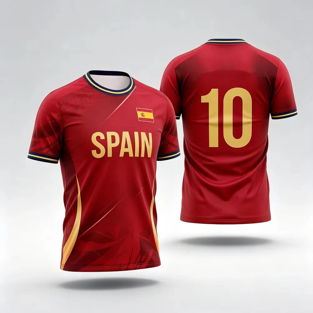 Spain And Haiti Soccer Print Jerseys Men T Shirt Women Tee Boys Top Children Parent Child Quick Dry Short Sleeves Kids Tshirt