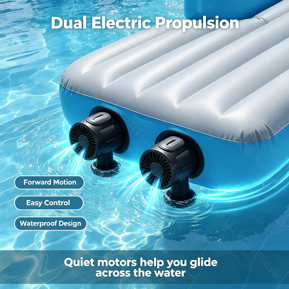 For Dual‑Motor Electric Inflatable Drift Raft, Adult Powered Water Float for Pool, Lake and Outdoor Water Sports