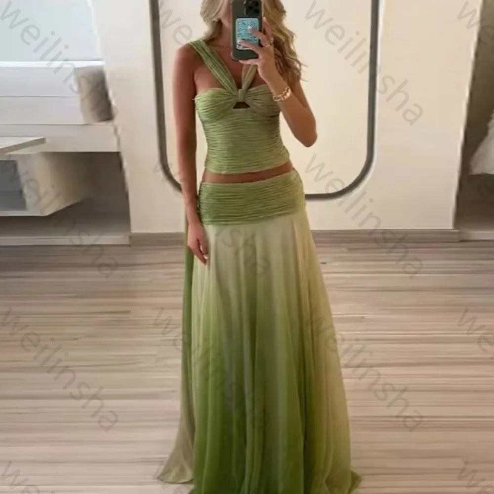 

Elegant Sleeveless Backless Chiffon Evening Dresses Sexy Celebrity Dress Exquisite High Quality Prom Party Gown Women Customized