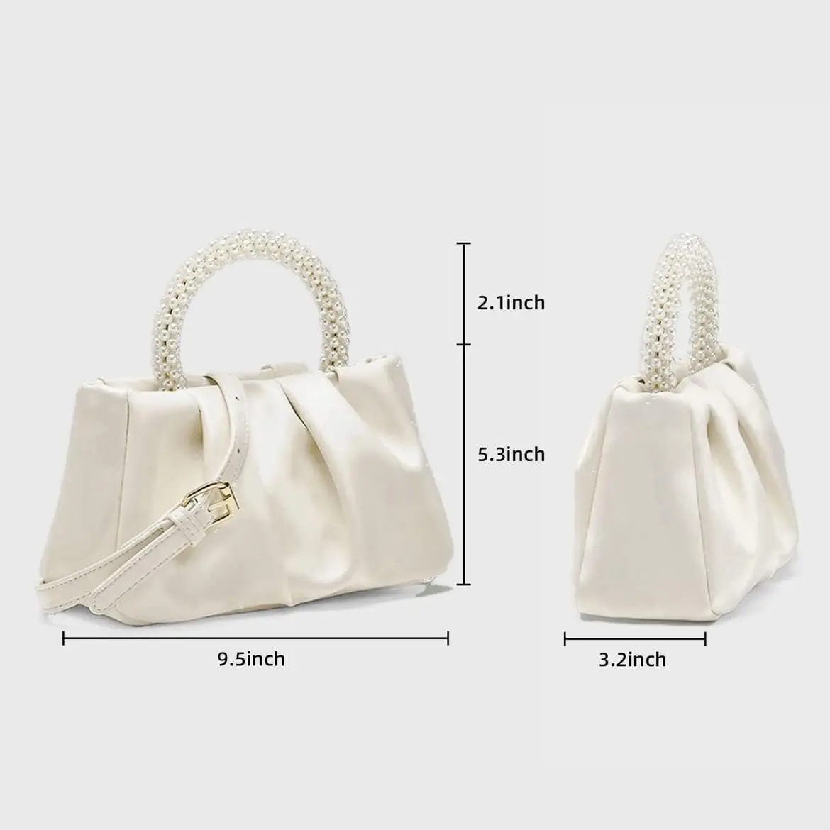 Borsa da sera borse da donna di lusso con perle pochette da sposa increspata in pelle per borse a tracolla da ballo per feste di matrimonio borse