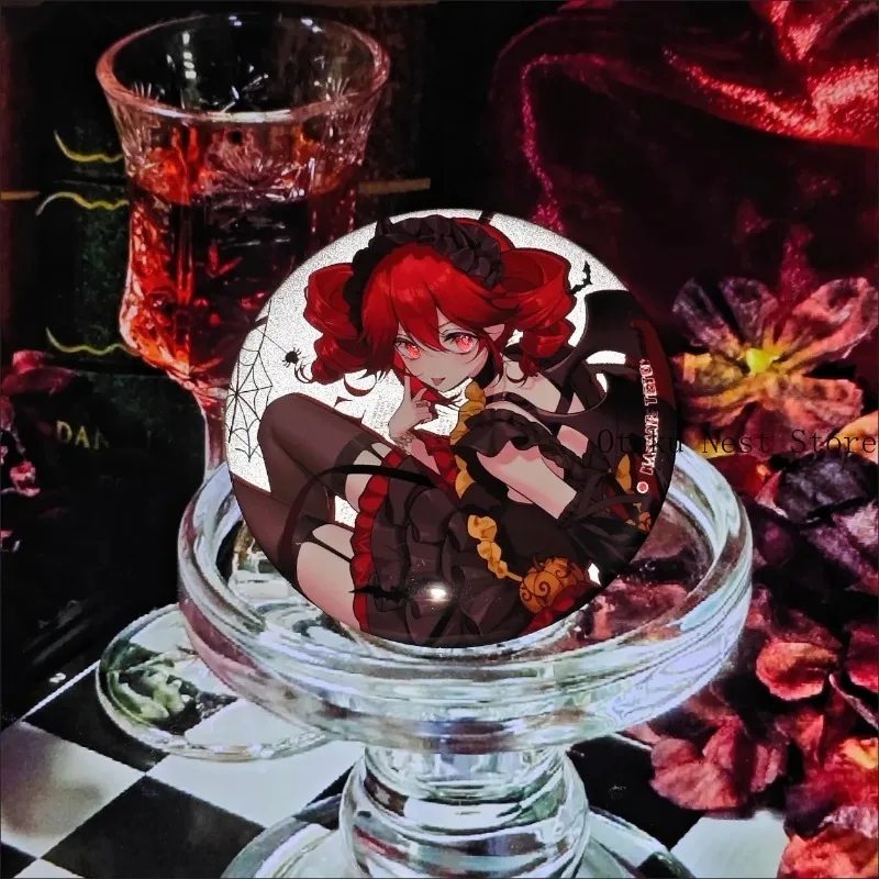 Kasane Teto Double Flash Tinplate Badge Brooch  Laser Ticket Acrylic Desktop Stand Polaroid Desktop Ornament Collectible Gift
