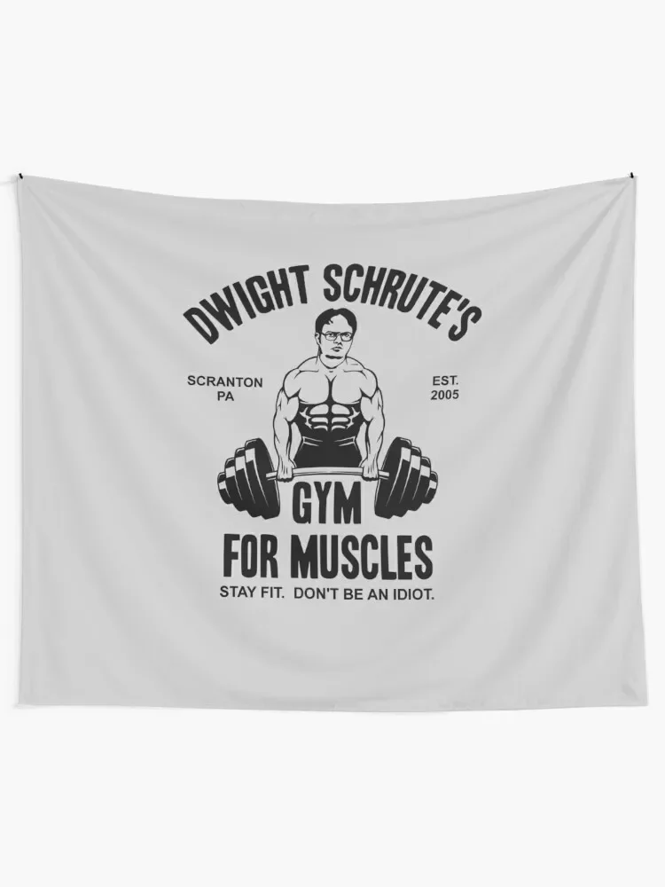 Dwight Schrute Gym For Muscles Tapestry Home Decorations Aesthetic Room Design Anime Decor Tapestry