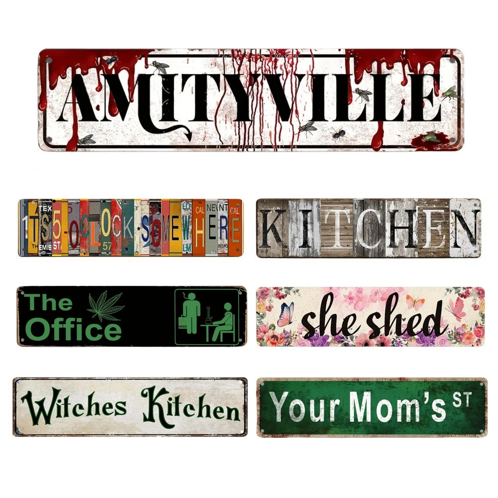 Horror Movie Street Aluminum Tin Sign Vintage Plaque Decor Wall Art Chill Room Decor For Restaurant Bedroom Bar Cafe Wall Decor