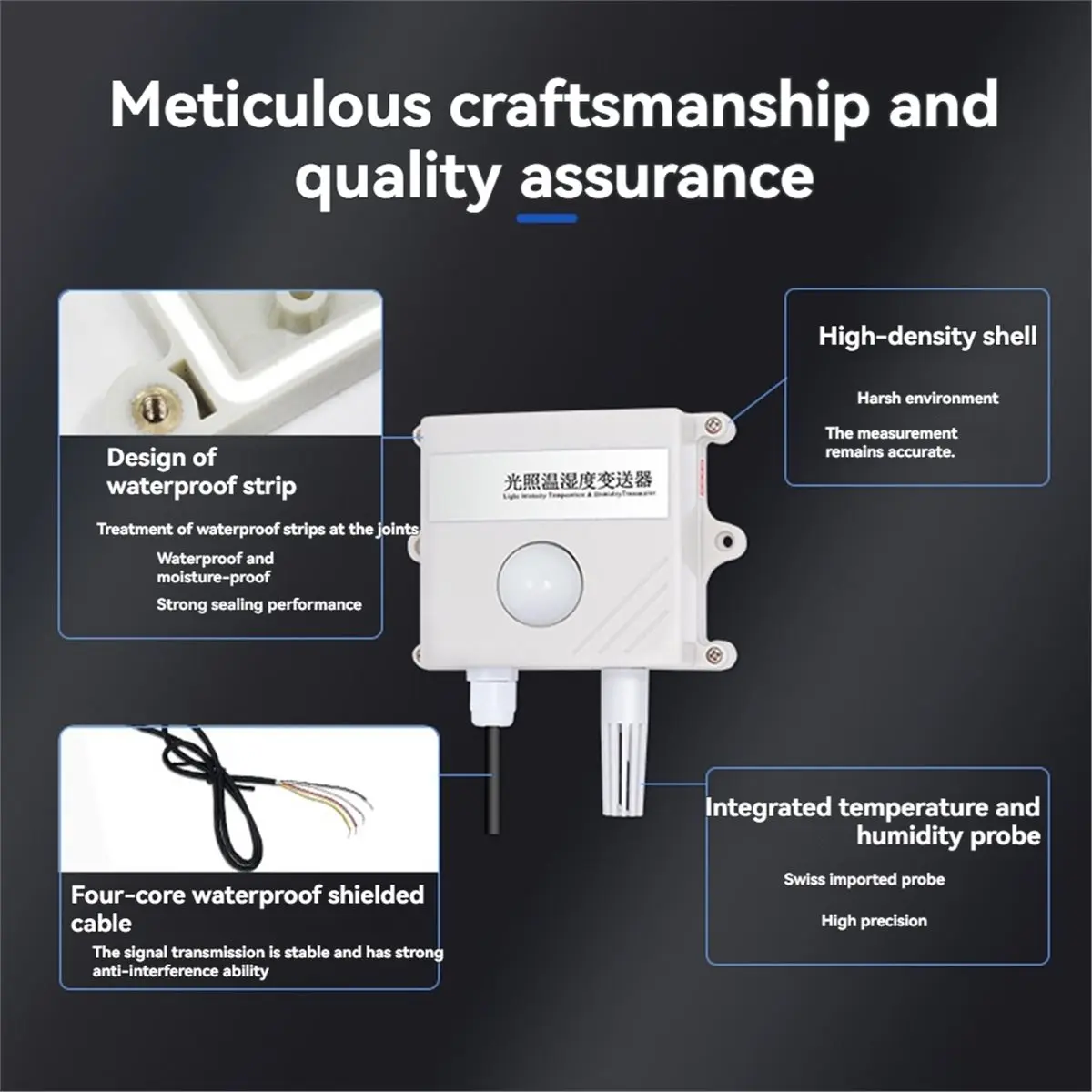 828 Mega Sale RS485 Temperature, Humidity and Illumination Transmitter (0-65535 Lux) Illumination Sensor RS485 Analog Signal