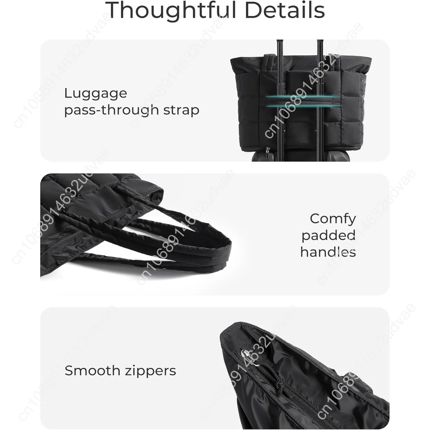 BAGSMART Expandable Tote Bag for Women, Puffer Work Tote Water-Resistant Quilted, Nurse and Carry-On Travel Gym Bag