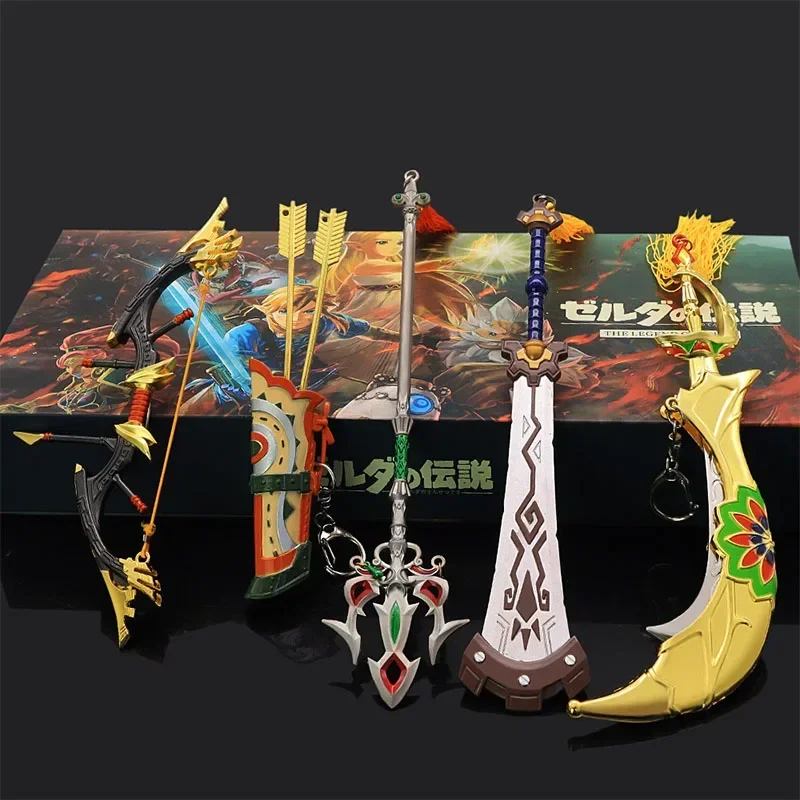 The Hyrule Fantasy Game Peripherals Four Heroes Gift Box Set Metal Weapon Model Safety Blunt Knives Toy Boys Gifts Collectible