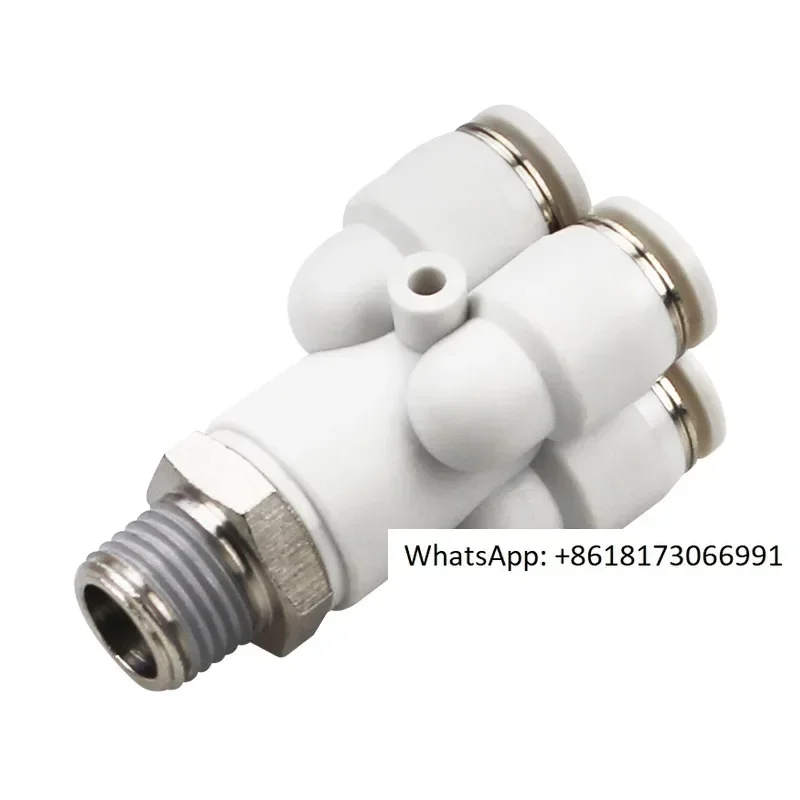 Y-shaped five way PRX6-01 external thread one turn four 8-02 air tube KQ2UD quick insert 10-03-10PCS