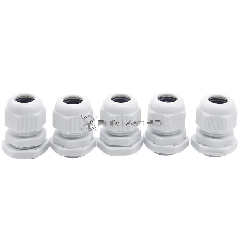 10Pcs IP68 Waterproof Cable Gland PG7 PG9 PG11 PG13.5 PG16 PG19 White Black Nylon Plastic Connector