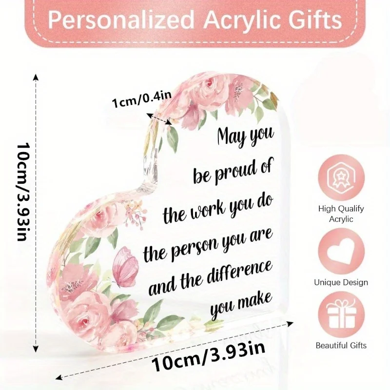 Thank You Acrylic Gifts: Inspirational Style – Appreciation for Nurses/Teachers/Employees/Volunteers & Friends