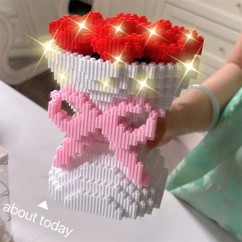 

Red Rose Bouquet Building Blocks, Preserved Flower Assembly Toy, Valentine's Day & Birthday Gift for Girlfriend and Best Friend