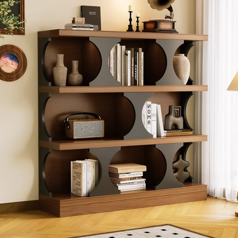 

Medieval solid wood bookcase, low bookshelf, combined cabinet, half-wall bookcase, French retro living room storage display