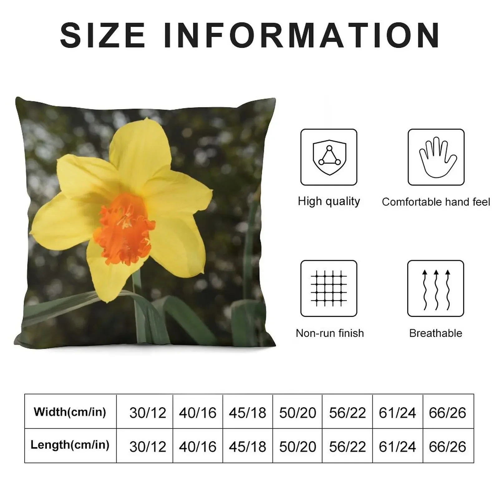 Bright yellow orange Narcissus Daffodil on green background Throw Pillow Cushion Covers For Living Room Pillow Cases pillow