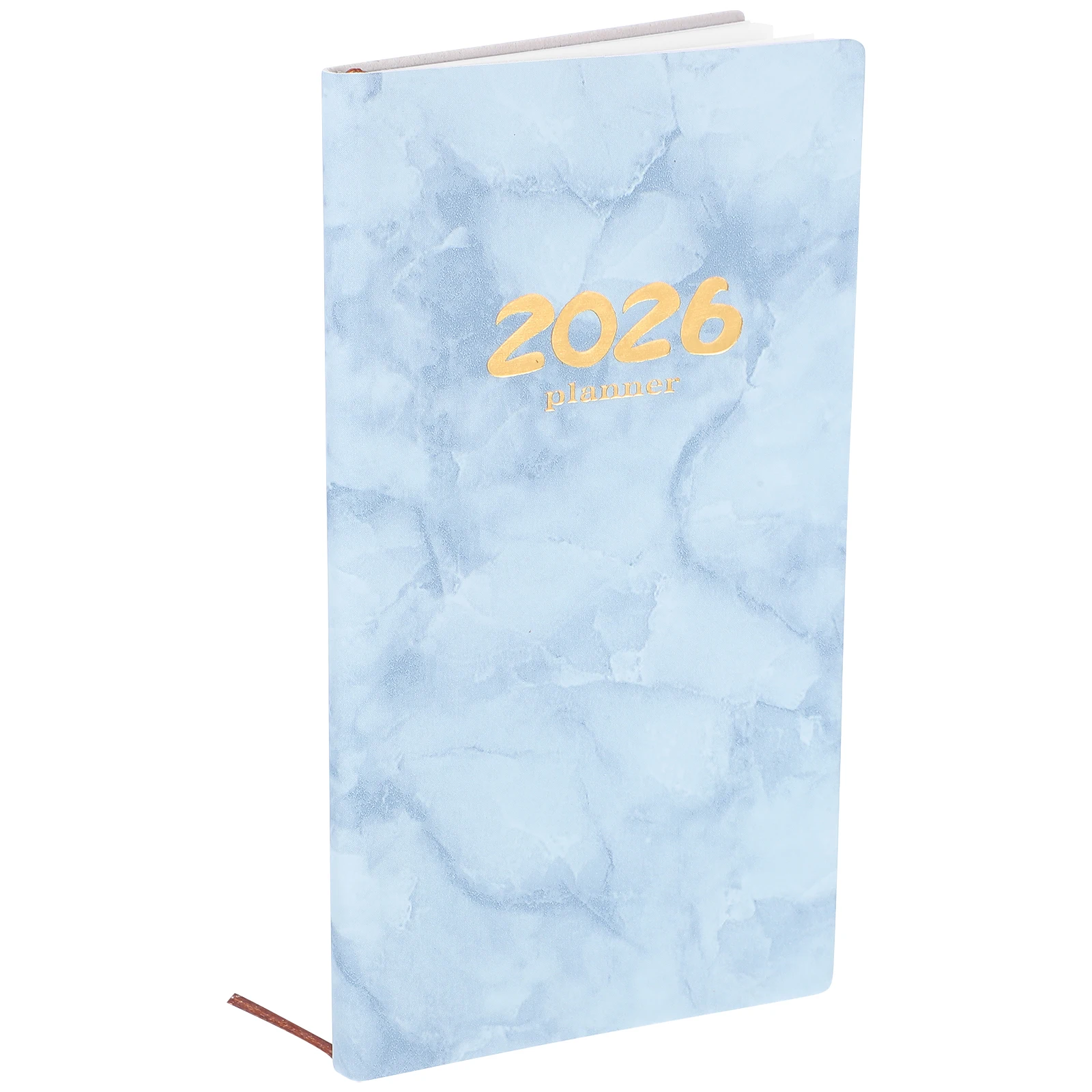 

Elegant Daily Planner A6 Marble Design Pocket Organizer 2026 Year-Round Schedule Management Journal for Work Study Travel Flip