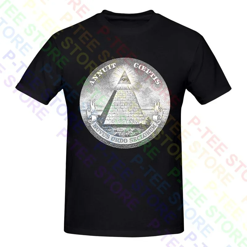 Illuminati Annuit Coeptis Triangle Eye Reptilians Killuminati Nwo Mason Shirt T-shirt Tee Print Novelty