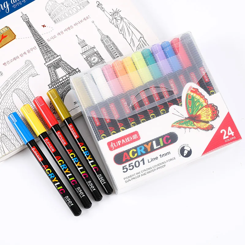 12 colors markers art valve watercolor oil pastel pens acrylic pens 0.7 line width ceramic pens