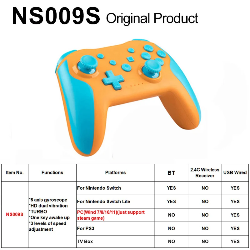 GAMINJA Original controlador inalámbrico BT para Nintendo Switch