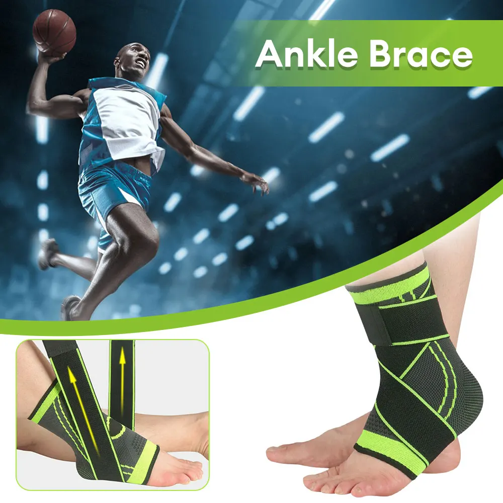 Adjustable Sports Ankle Support Compression Ankle Brace Protector Running Soccer Basketball Gym Ankle Stabilizer Bandage Strap