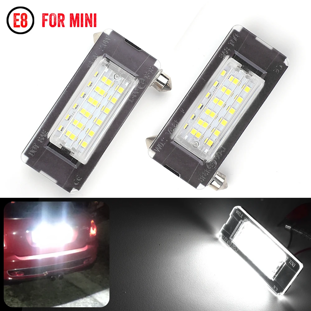 

2 Pcs White Canbus Auto LED Number License Plate Light for BMW Mini Cooper R56 2006-2012 Car Signal Lamp Assembly Replacement