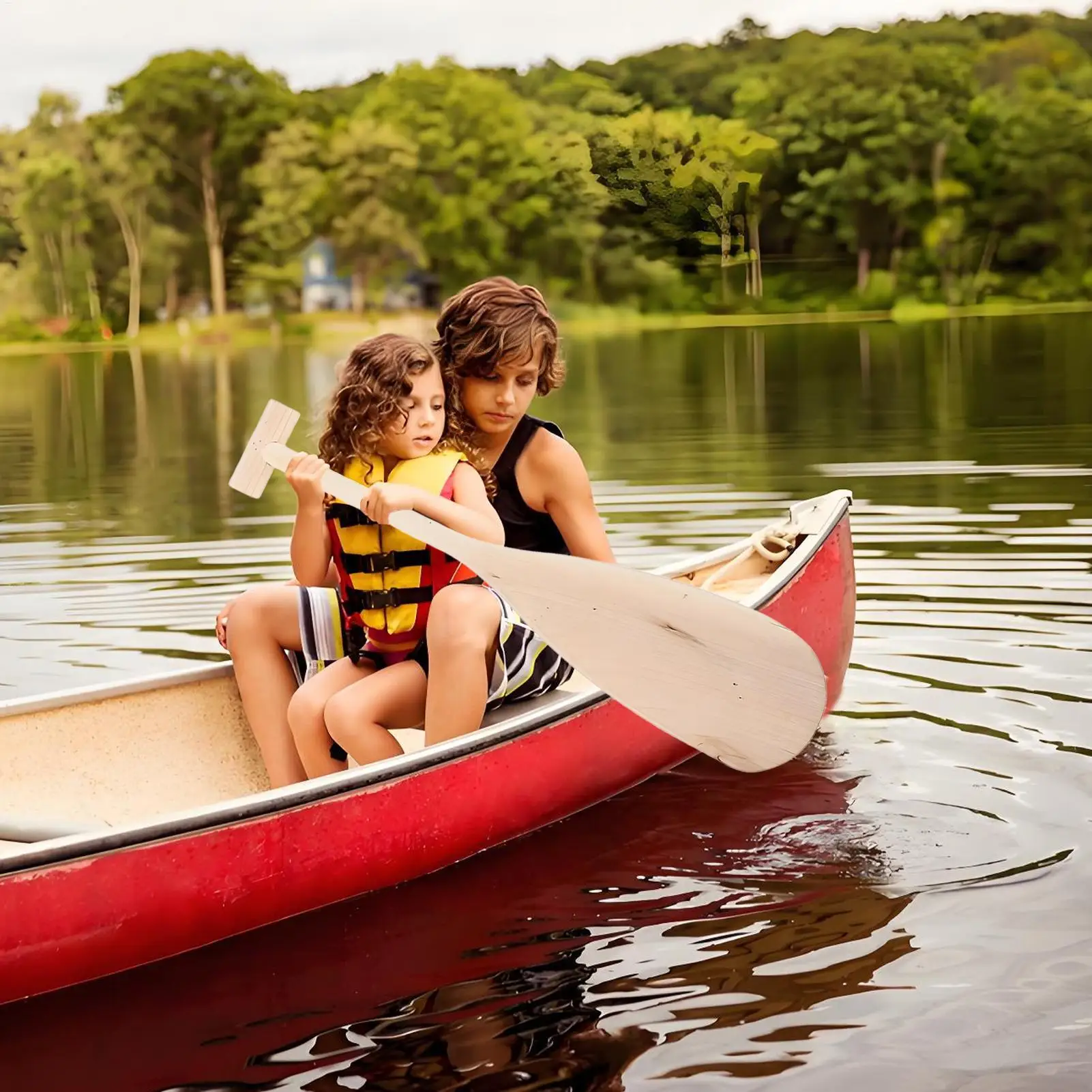Paleta de Kayak para niños, accesorios de paleta de pulpa de madera ligera, juguete suave multifuncional de 19,69 pulgadas para escenario, actividades acuáticas para niños