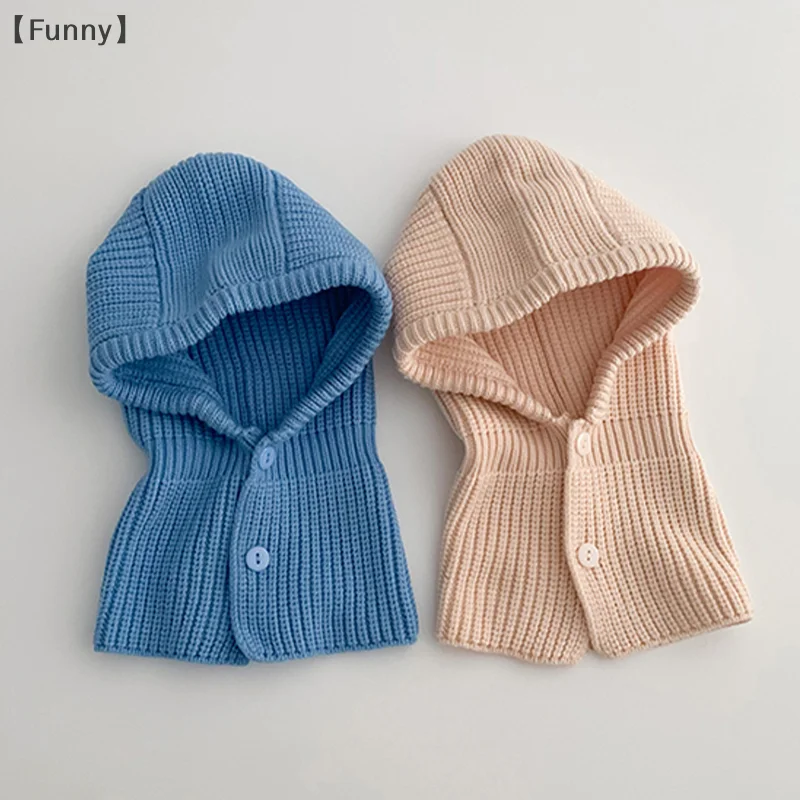 [مضحك] خريف شتاء جديد بلون دافئ حماية الأذن قبعة الطفل بلون يندبروف الأطفال الصوف محبوك قبعة