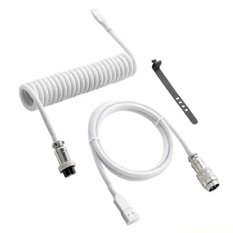 Double Sleeved Mechanical Keyboard Cable Coiled USB Cable for Enhances Gaming Experience for Gaming Enthusiasts