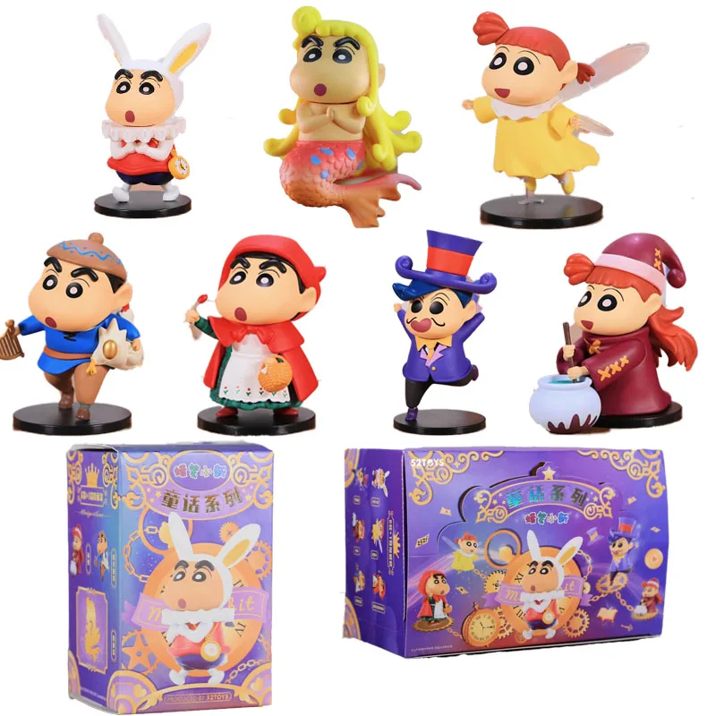 52 игрушки Crayon Shin-chan Fairy Tale Series слепая коробка Crayon Shin-chan слепая коробка игрушечная фигурка аниме милая кукла подарок на день рождения игрушки