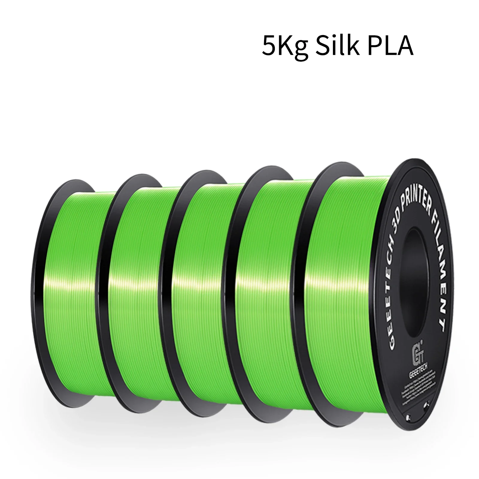 GEEETECH 5 kg 3D zijde PLA-filament 1,75 mm hoogglans oppervlak netjes verpakt dimensionale nauwkeurigheid /-0,02 mm vacuümverpakking