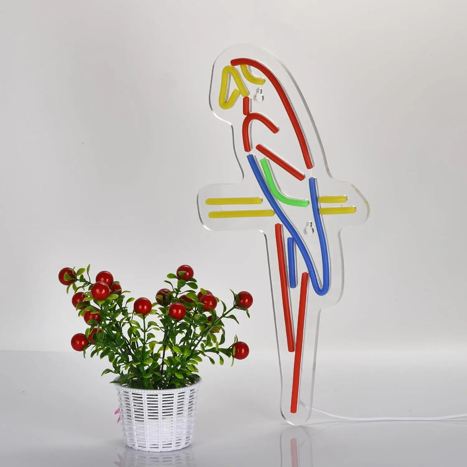 Parrot Neon Sign USB Powered LED Dimmable Neon Light Sign for Bar Club Bedroom Hotel Pub Cafe Wedding Birthday Party Gifts