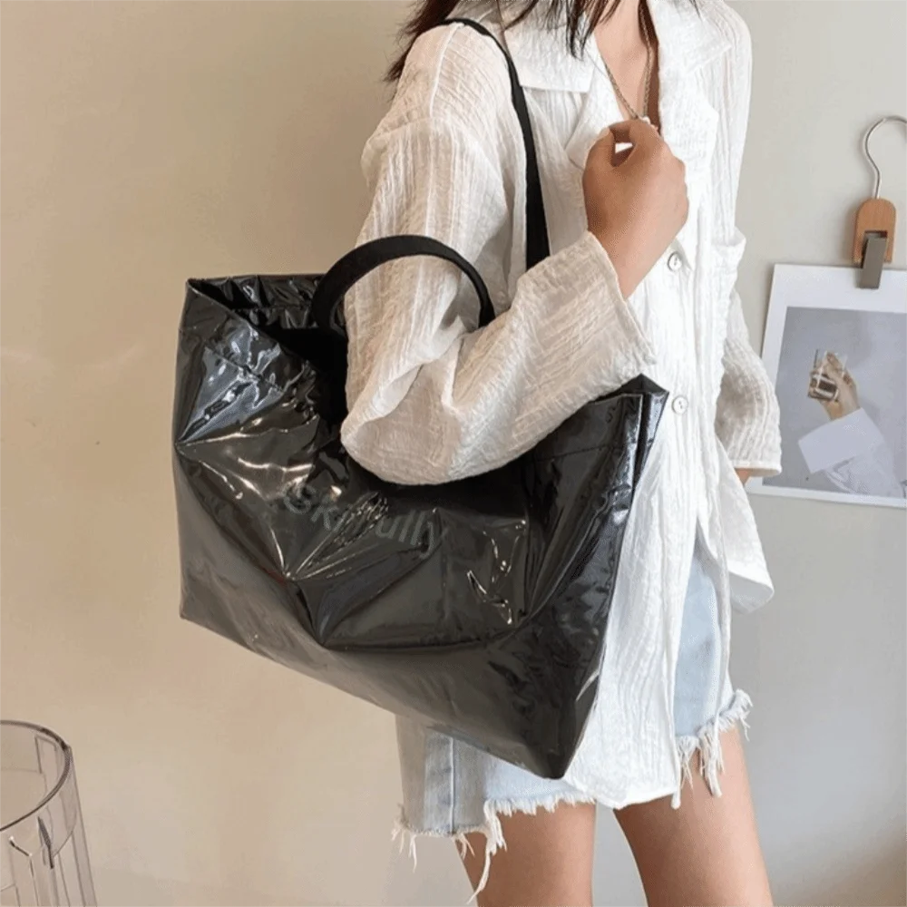 

Large Capacity Transparent Jelly Bag Storage Bag Tote Bag PVC Tote Bag Beach Bag Shoulder Pouch Letter Prints Handbags Shopping