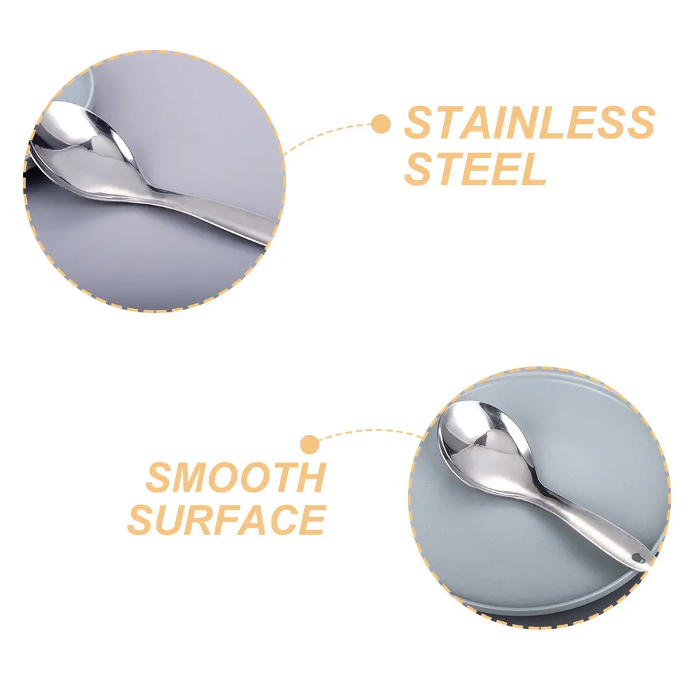 

2Pcs Metal Rice Serving Spoon Wear-Resistant Rustproof Kitchen Spatula Convenient Scooper for Family Cooking Camping Portable