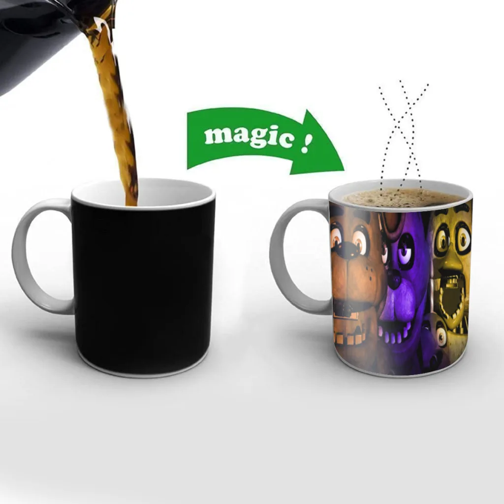 

Hot-Game-Five-Nights-At-Freddy's-Cartoon Ceramics Coffee Mug Thermal Color-changing Birthday Gift Back To School MugHot Game