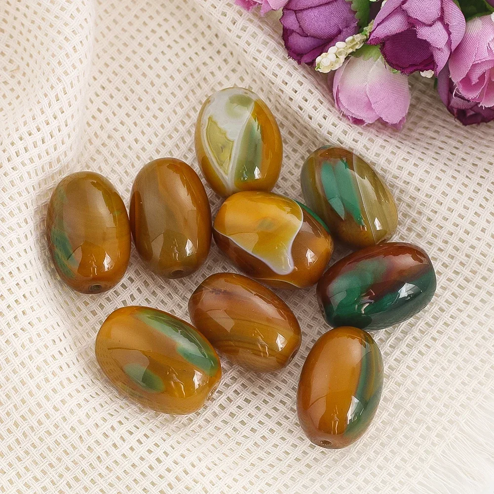 Natural Peacock Agate Barrel Beads Bulk DIY Sewing Necklace Jewelry Making Semi-finished Apparel Garment Accessories Supplies