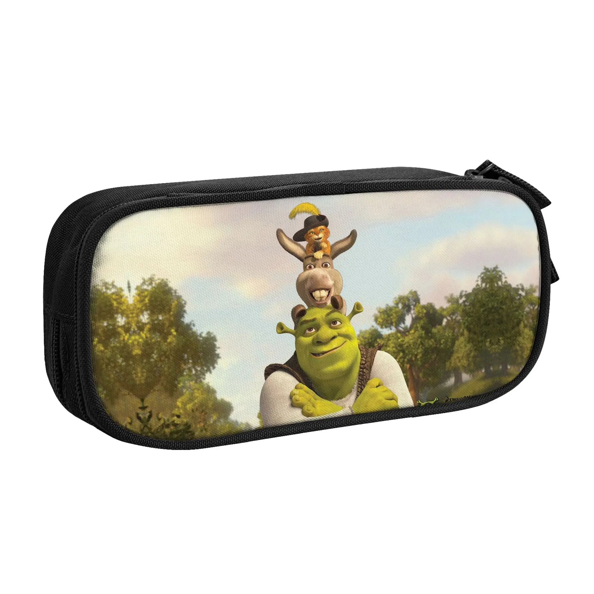 

Новые пеналы S-Shreks: Аниме-сумка «Ослик и Кот» для студентов, большая вместительная сумка для школьных принадлежностей на молнии