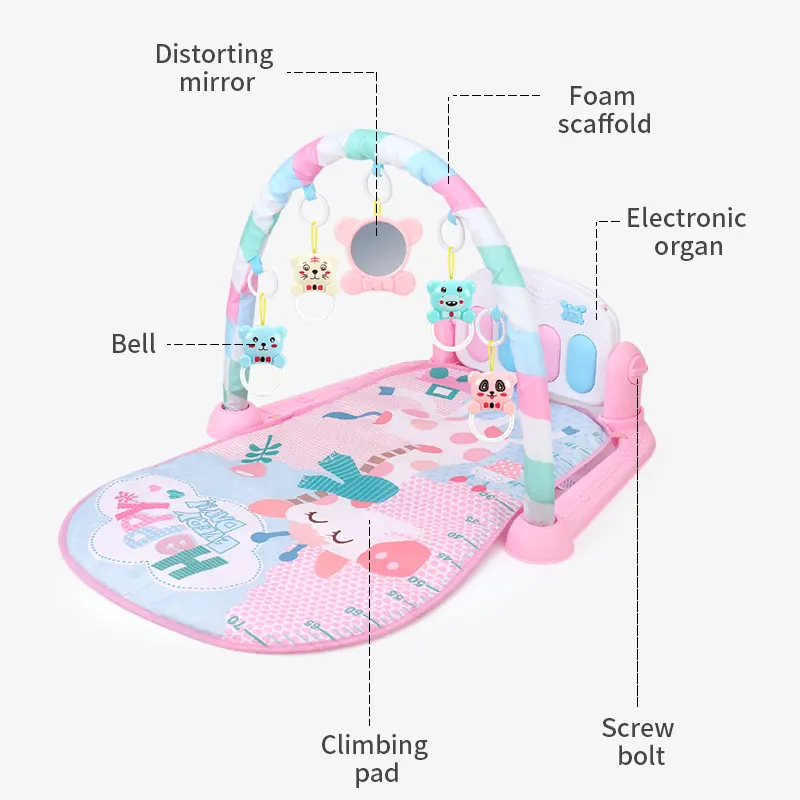 Baby Fitness Stand Music Play Gym Activity Toys Newborn Piano Crawling Blanket Pedal Game Pad Early Education 0-36 Months Gifts