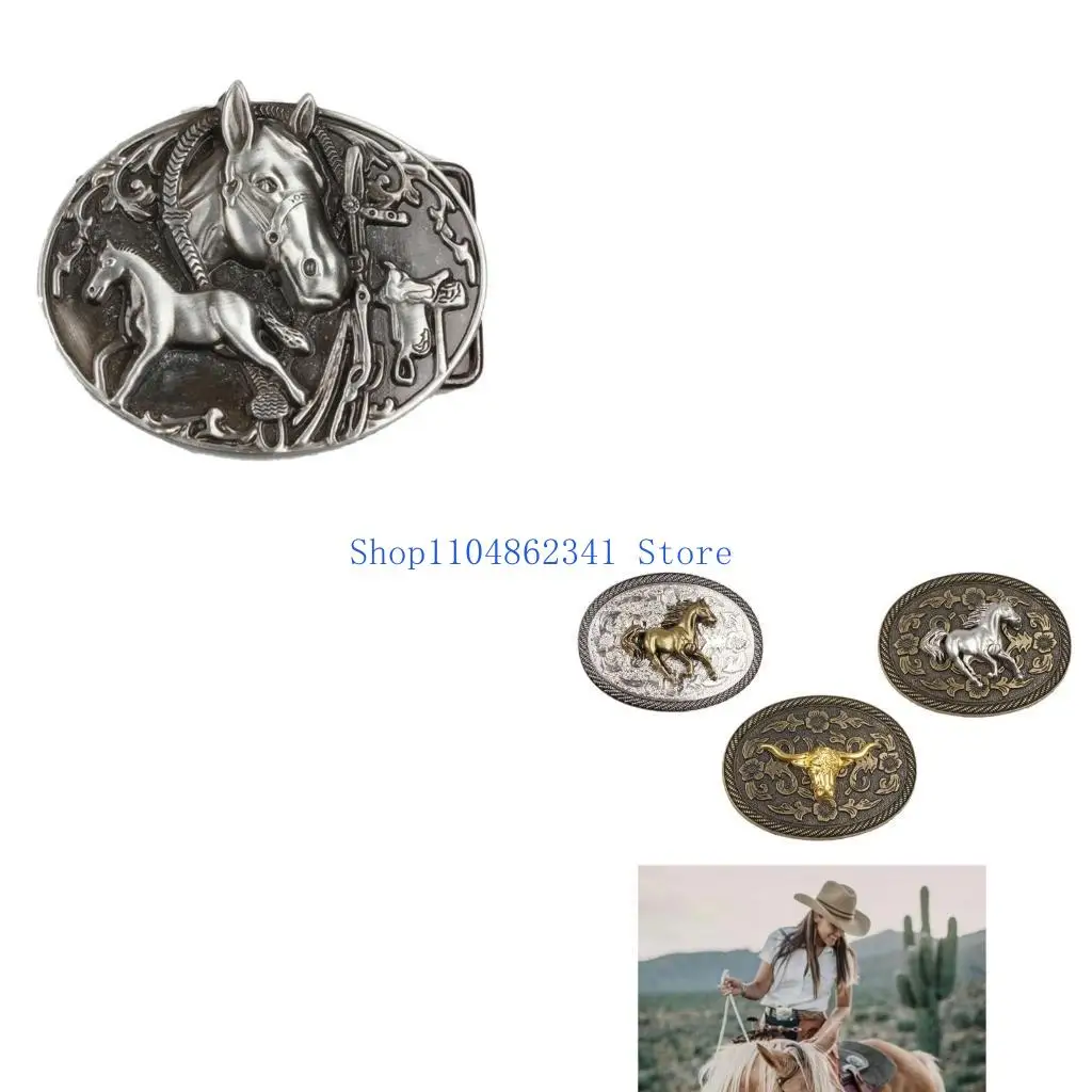 Classical Metal Belt Buckle Carved Belt Buckle DIY Accessories for Unisex
