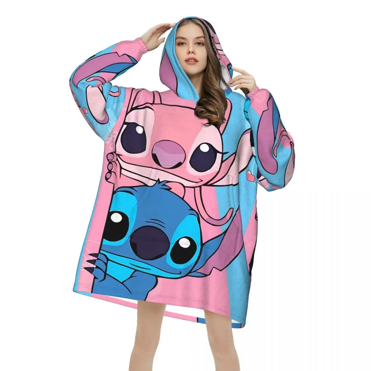 

Stitchs Blanket Hoodie Oversized Wearable Sweatshirt Blanket Warm Gifts for Women Girls Girlfriend