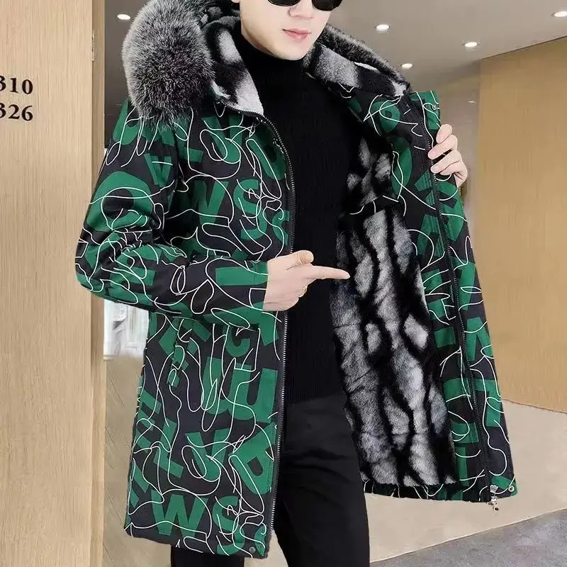 

Men's Cotton Padded Parka Coat Winter Warm Faionable Straight Leg Eighteen Pants Youthful Vitali Sle Autumn 2024 Collec...