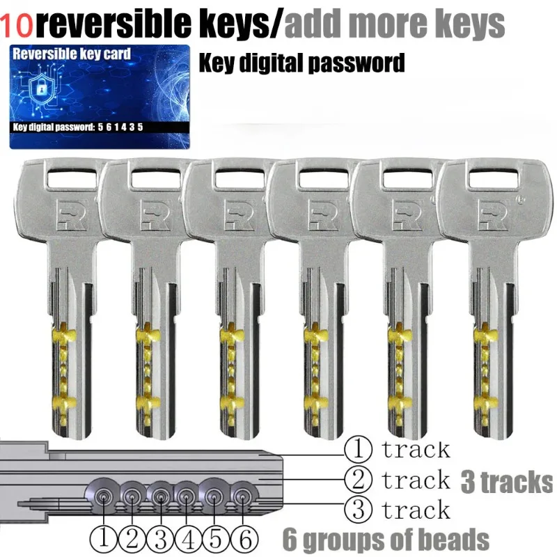 Imagem -03 - Anti-theft Door Lock Cylinder Chaves Padrão Europeu Fechaduras de Entrada ao ar Livre Alta Qualidade 10 Pcs