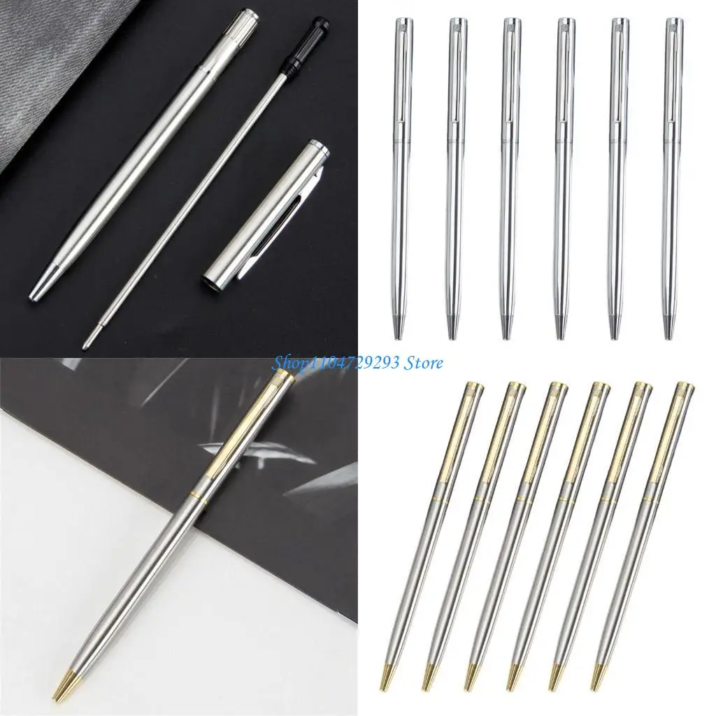 

Y2GD 6Pieces Metal Ballpoint Pen Office Pen Smooth to Write Guest Sign In Pen for Hotel Reception